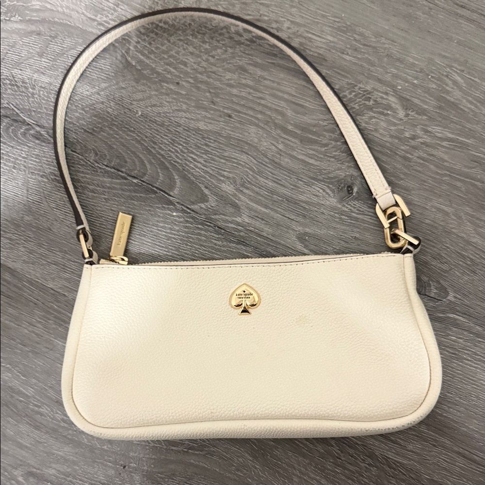 Kate Spade Ivory Shoulder Bag with Gold Accents